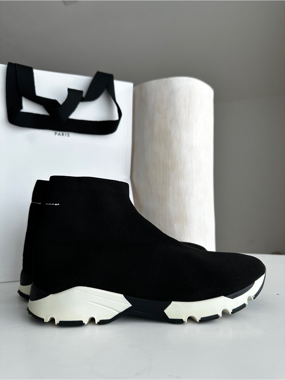 MM6 Maison Margiela Sock Sneakers Black White EU 36